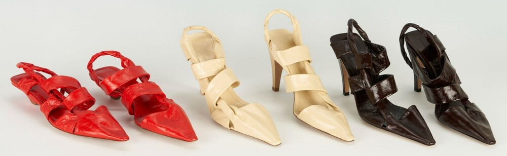 NEW BOTTEGA VENETA Leather Slingback Heeled Sandals Crushed Sz EU 40 US 10 $1249